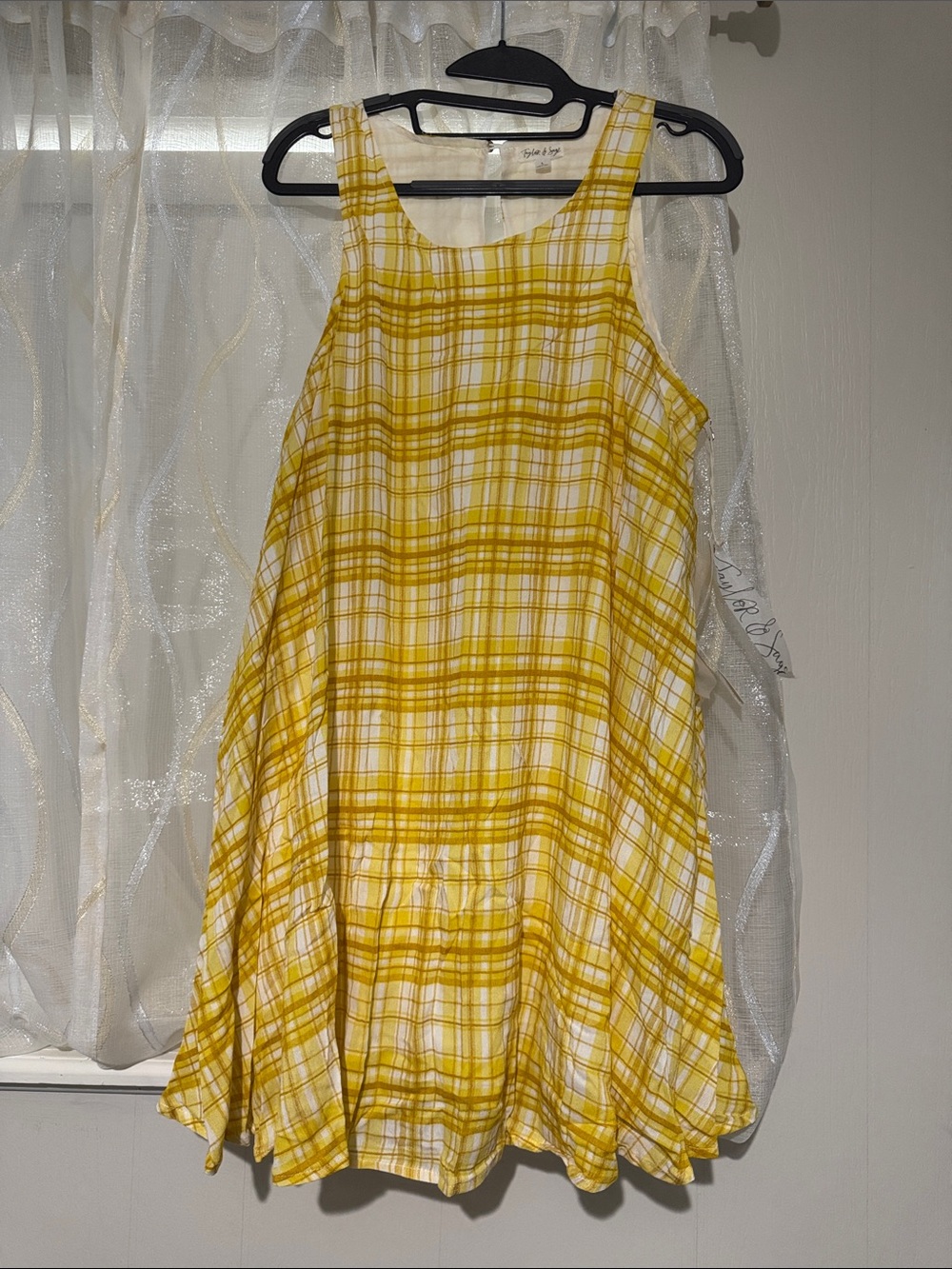 Taylor & Sage Yellow Plaid Summer Dress for Kids